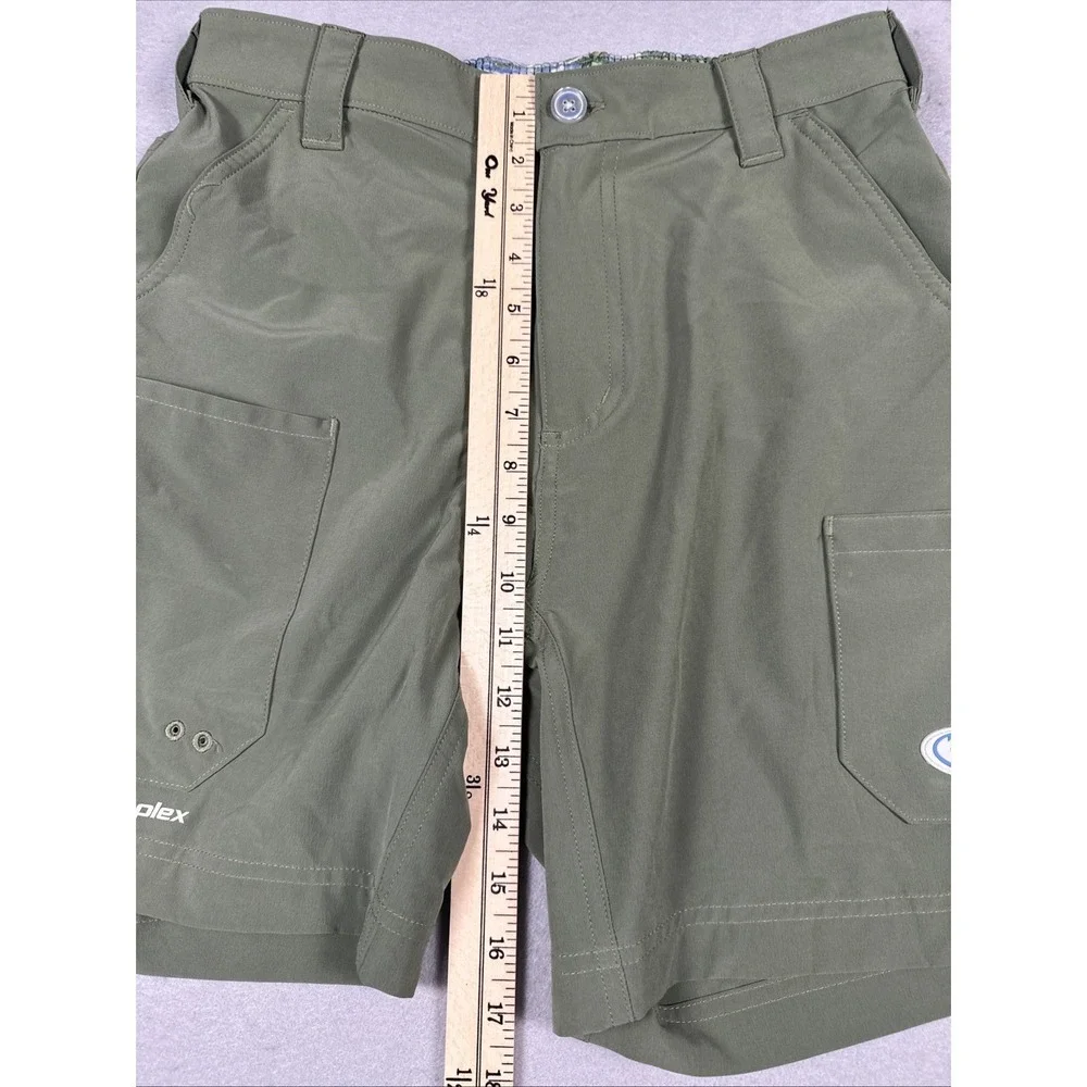 Mossy Oak Flex‎ Fishing Cargo Shorts Men's Small Olive green Hydroplex Cooling